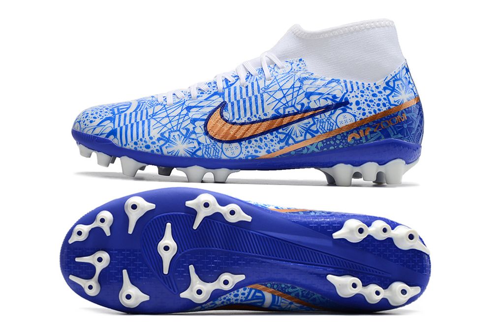 Nike Air Zoom Mercurial Superfly IX Academy AG azul dorado